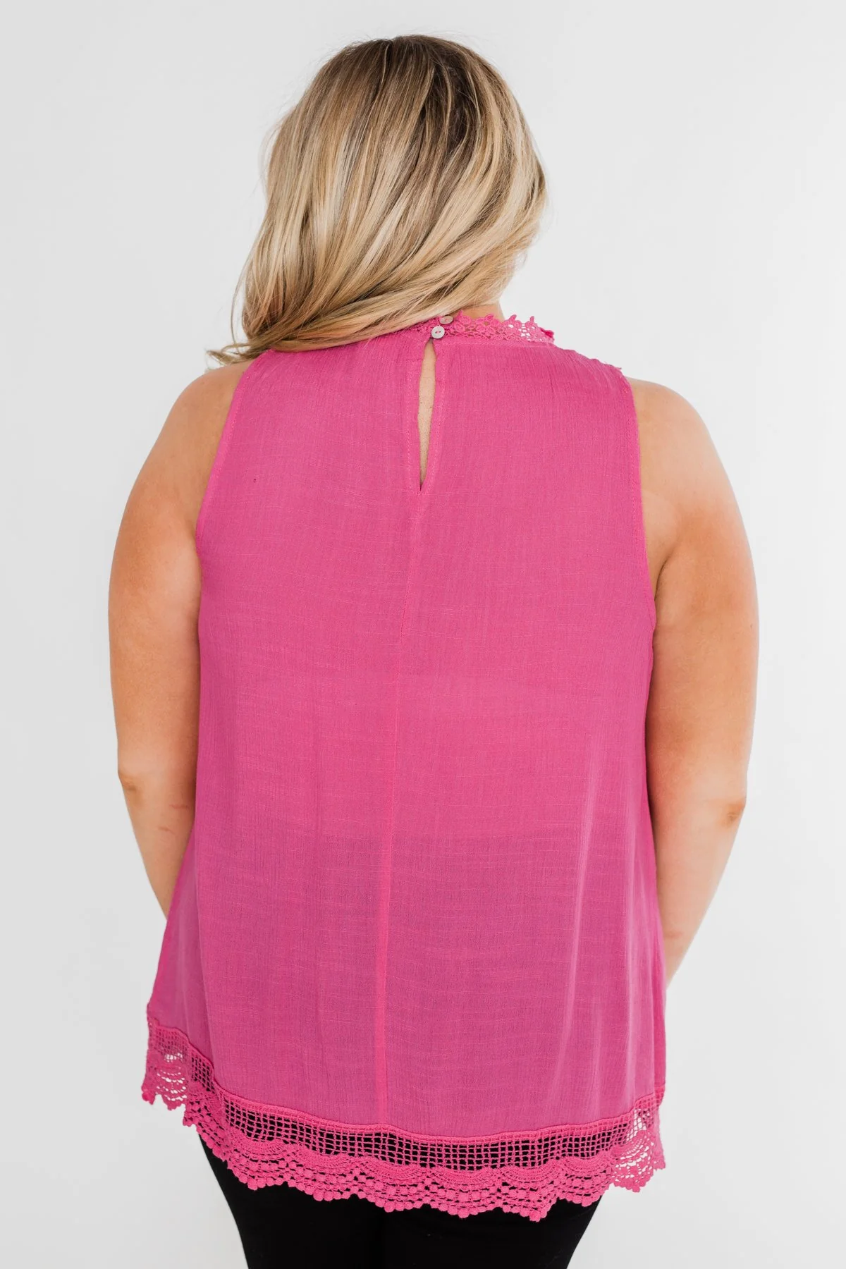 I Choose You Lace Tank Top- Fuchsia - Image 13