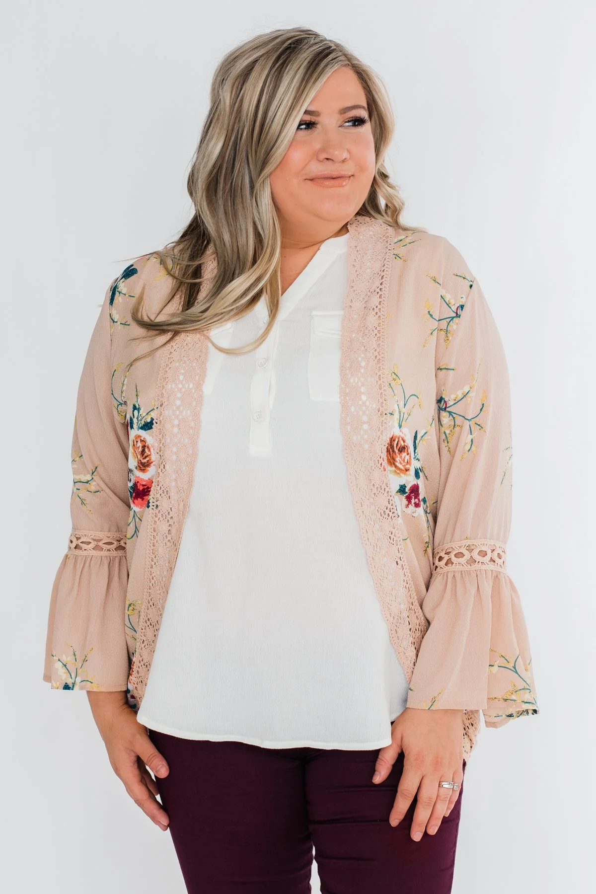 I Found Forever Floral Kimono- Nude - Image 10
