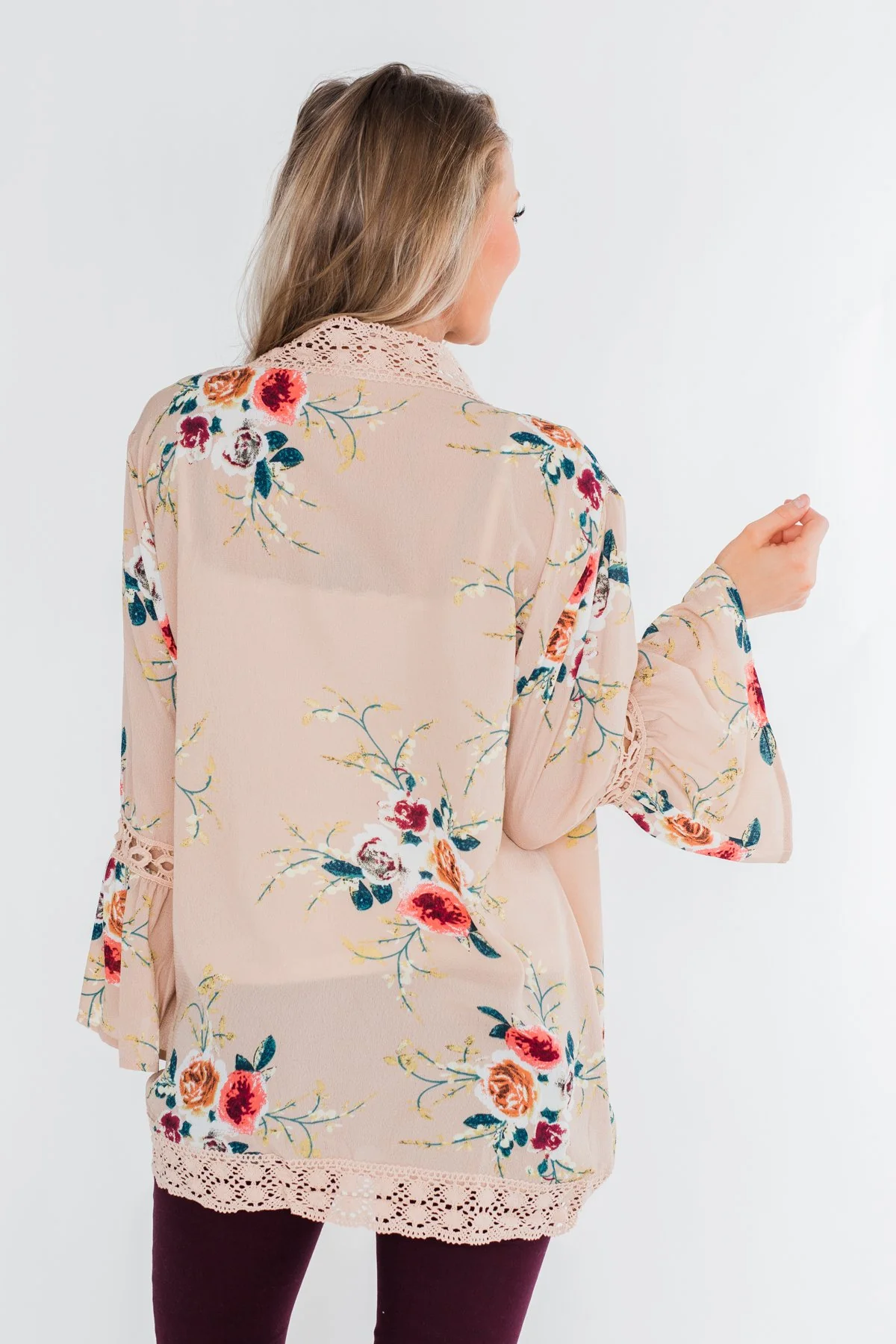 I Found Forever Floral Kimono- Nude - Image 14