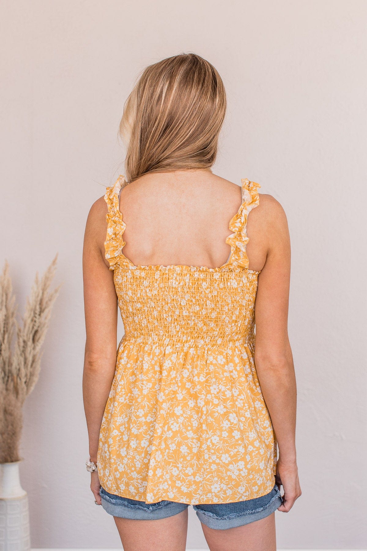I Found Love Floral Tank- Mustard - Image 9