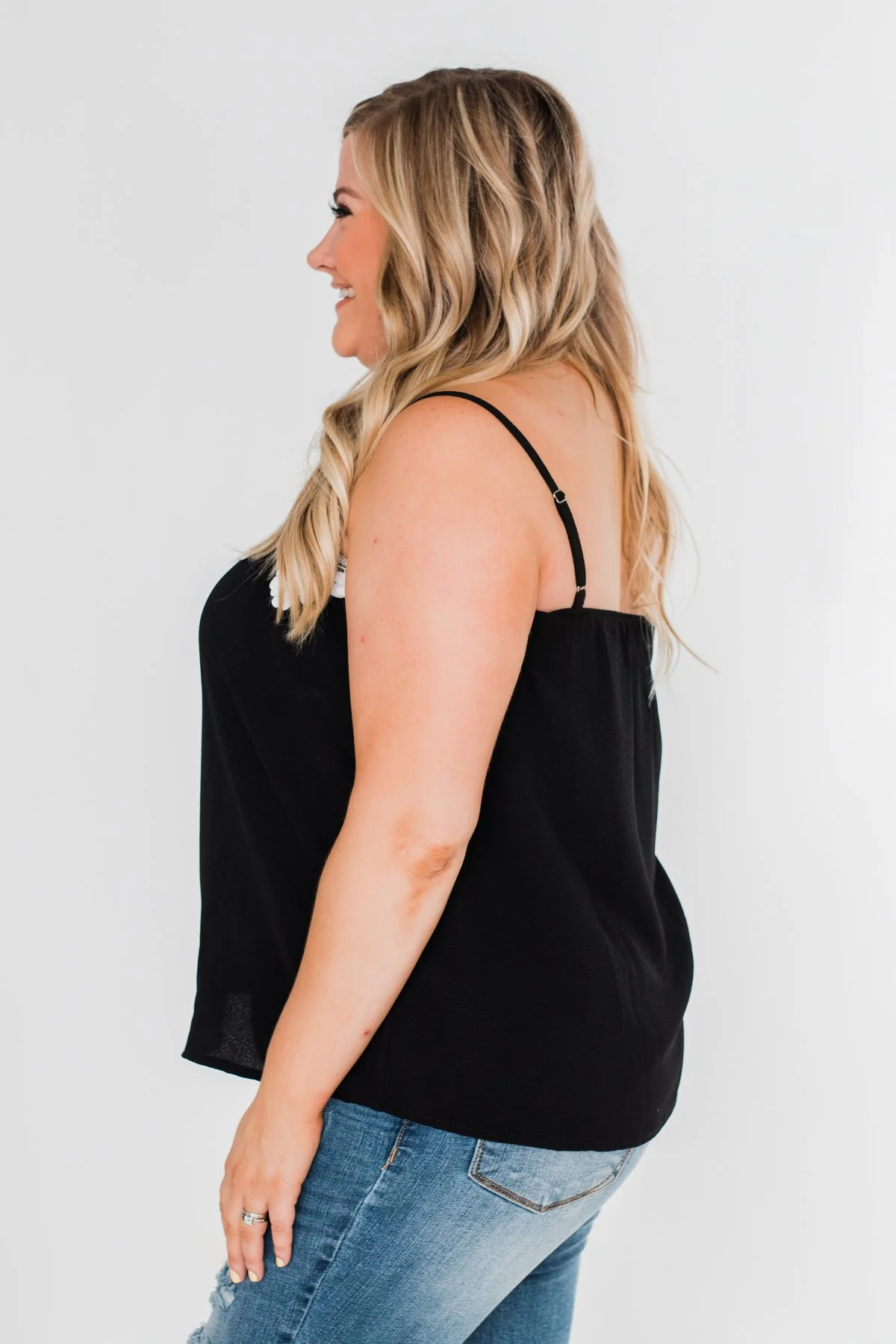 I Hold On Spaghetti Strap Tank Top- Black - Image 10