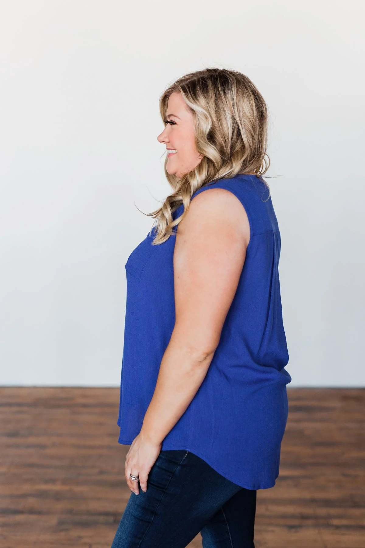 I Love Everything 3 Button Top- Royal Blue - Image 10
