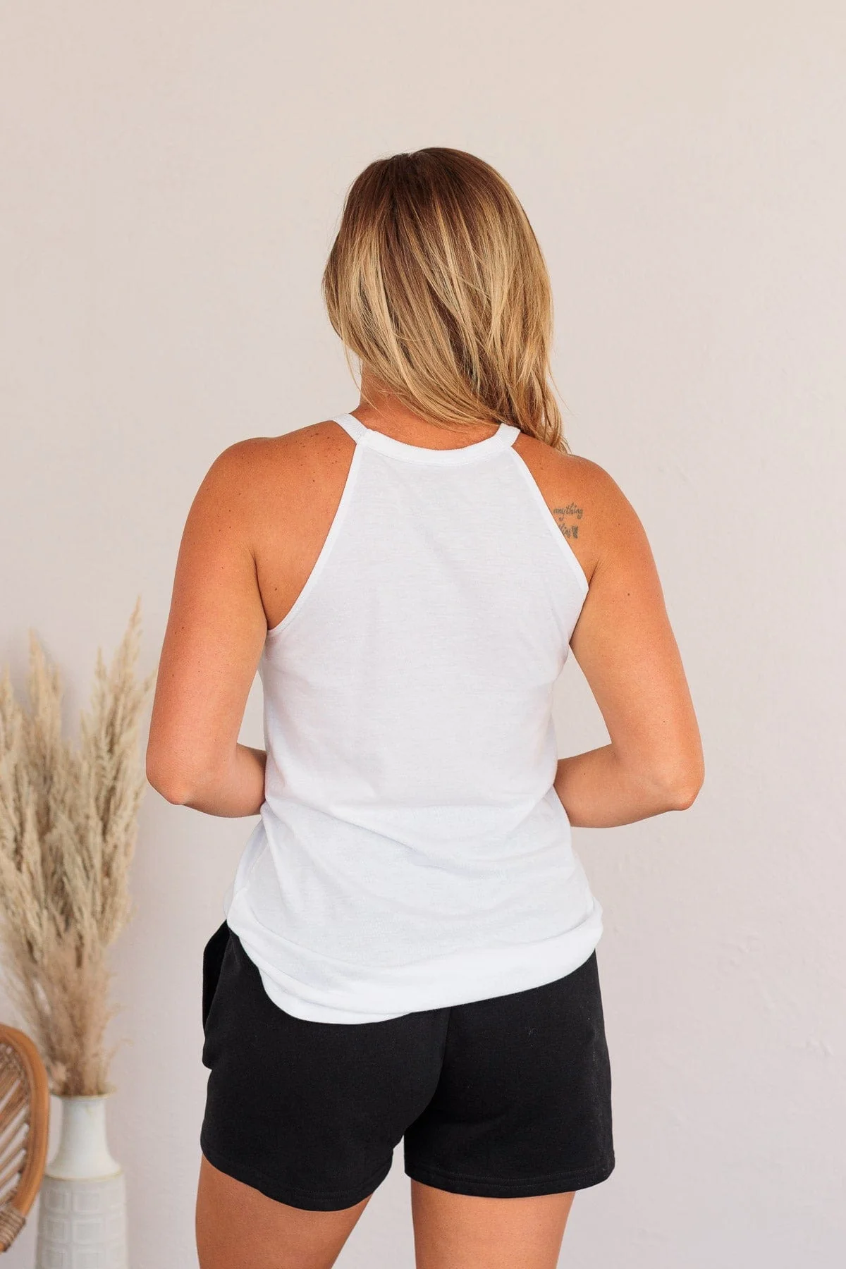 "I Put The Pro In Procrastinate" Graphic Tank Top- White - Image 12