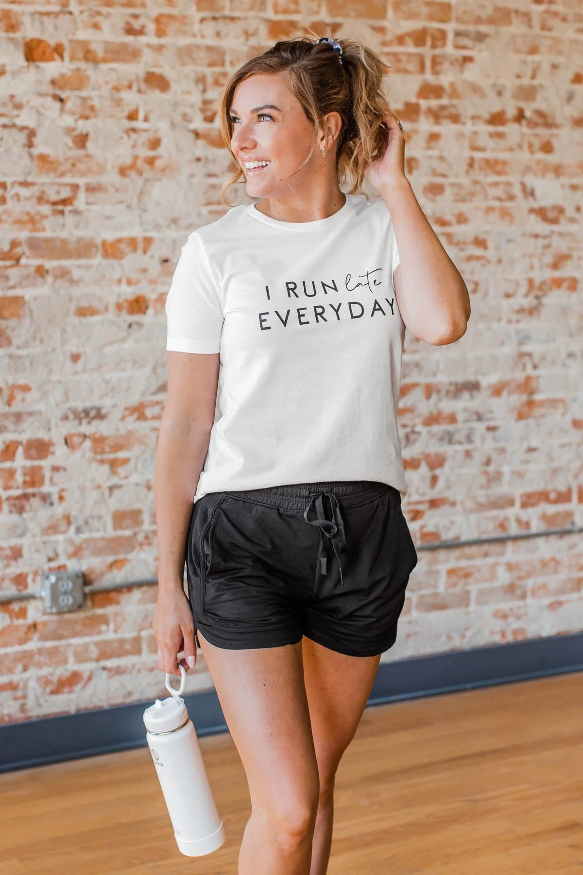 "I Run Late Everyday" Graphic Tee- White - Image 3