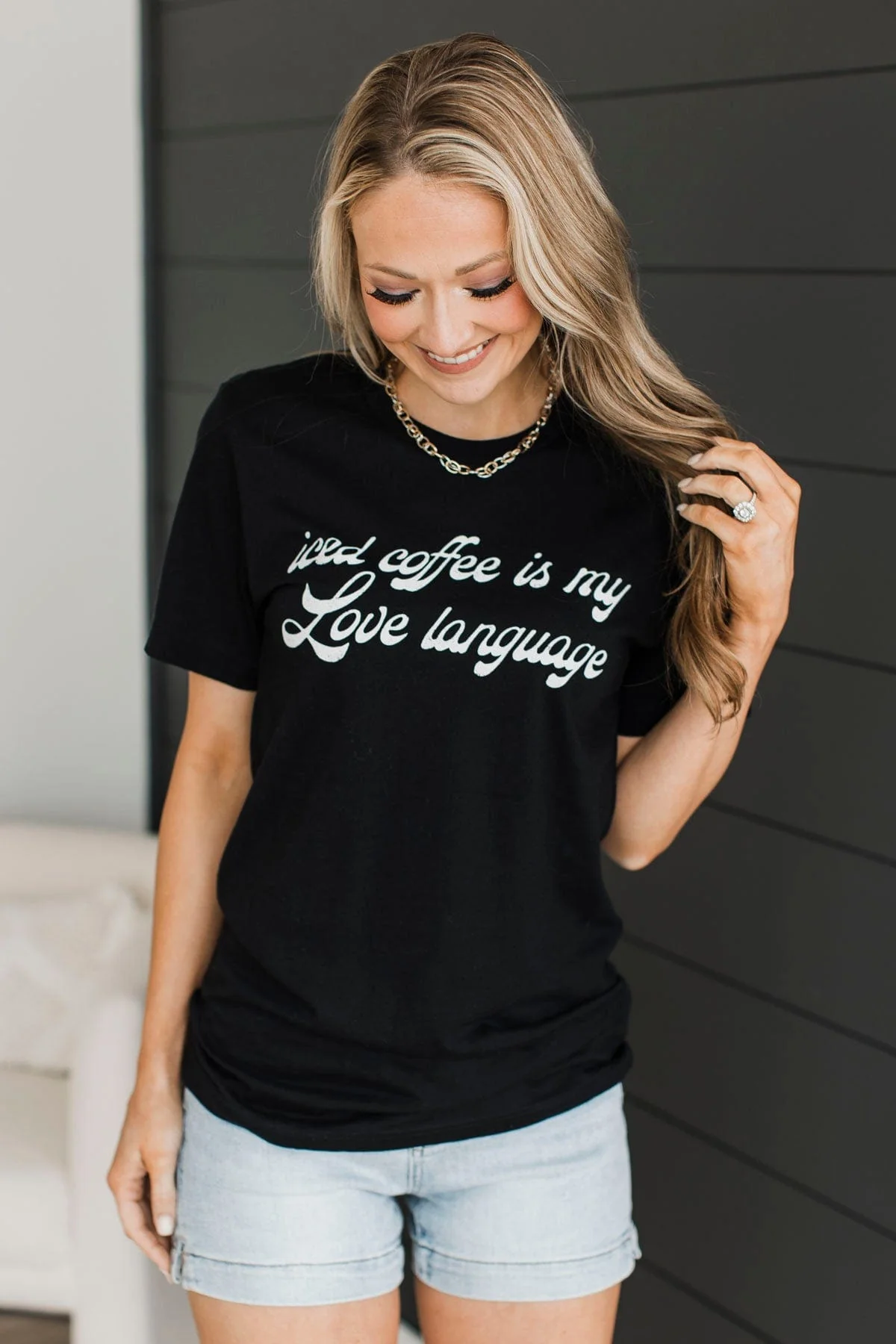 "Iced Coffee Is My Love Language" Graphic Tee- Black - Image 2