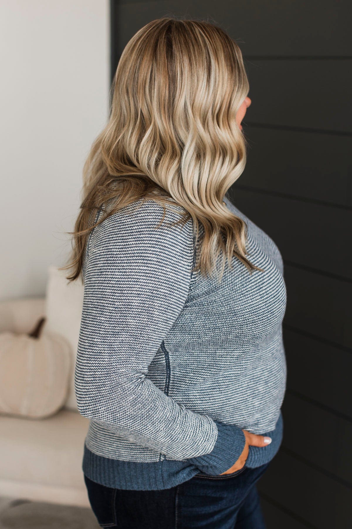 Idyllic Moments Knit Sweater- Indigo - Image 9