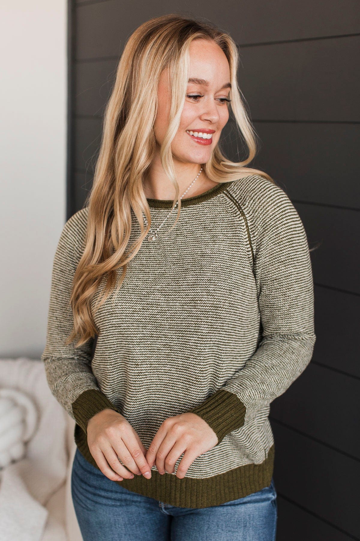 Idyllic Moments Knit Sweater- Olive - Image 2
