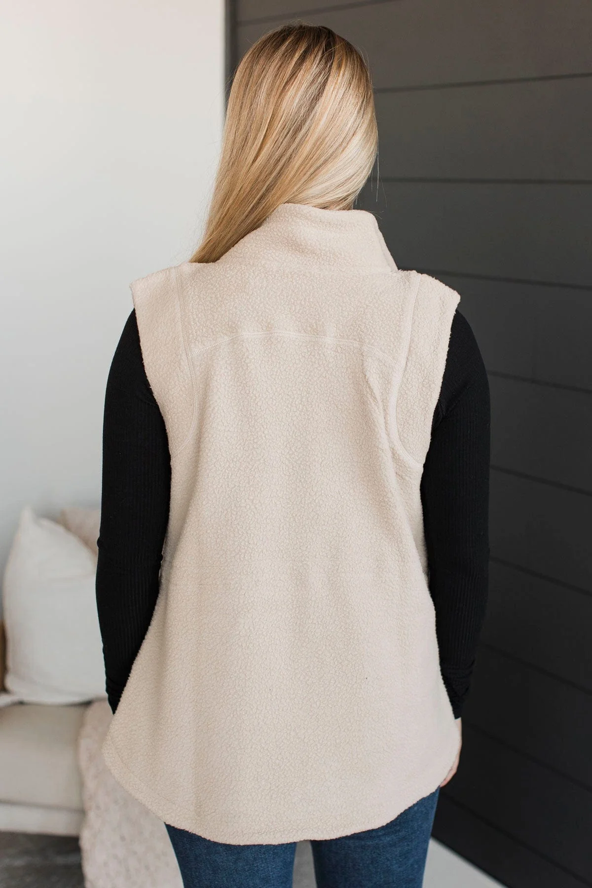 If You're Interested Teddy Fleece Vest- Oatmeal - Image 8