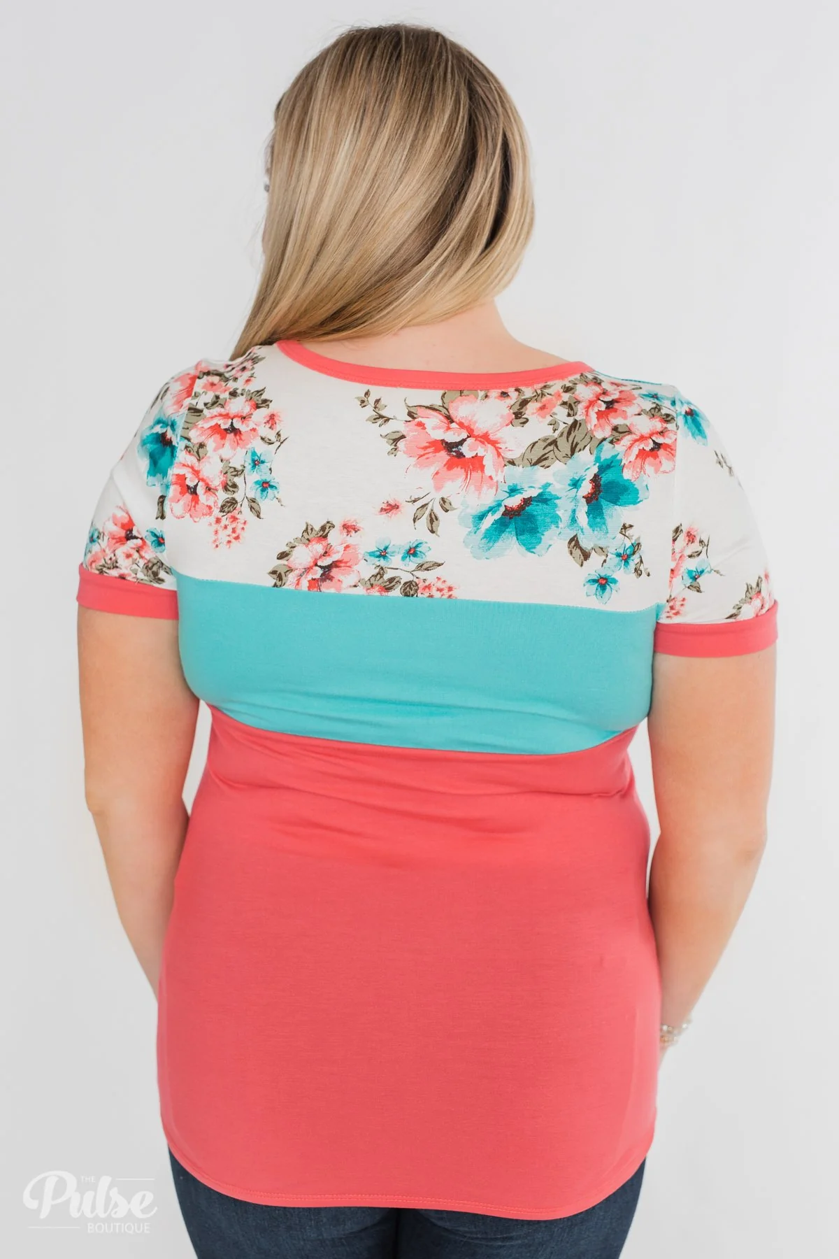 Illuminate The Room Floral Color Block Top- Dark Pink & Ivory - Image 11