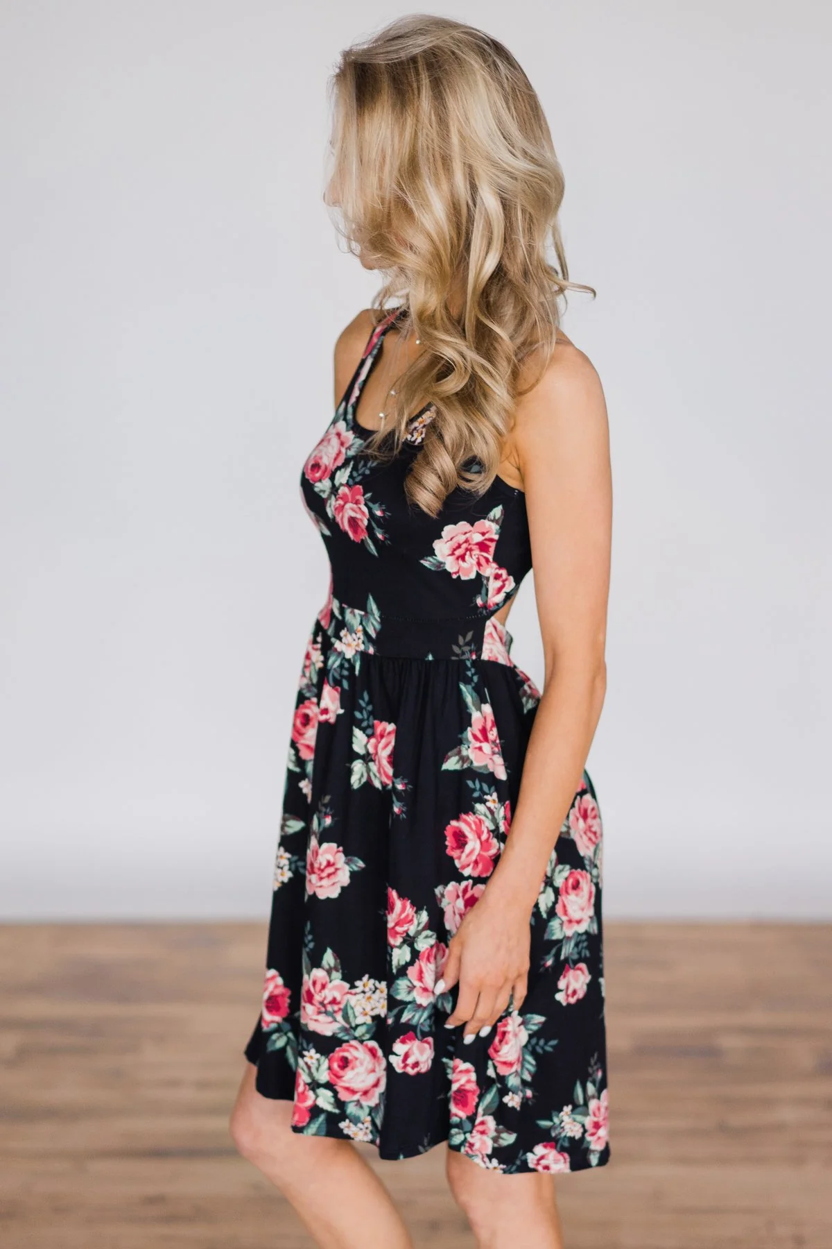 I'm Into You Deep Navy Floral Dress - Image 5