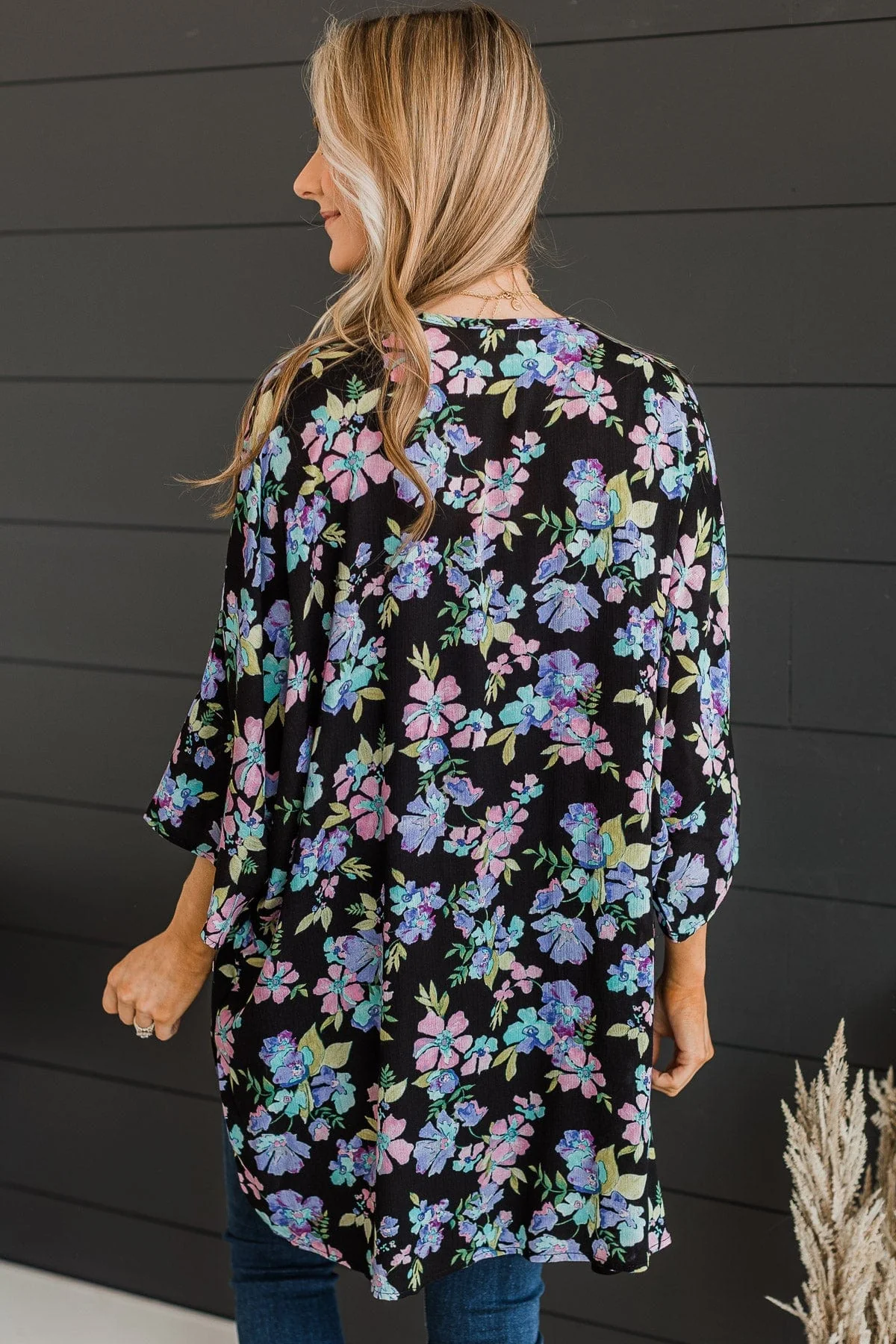 Imagine That Floral Kimono- Black - Image 6