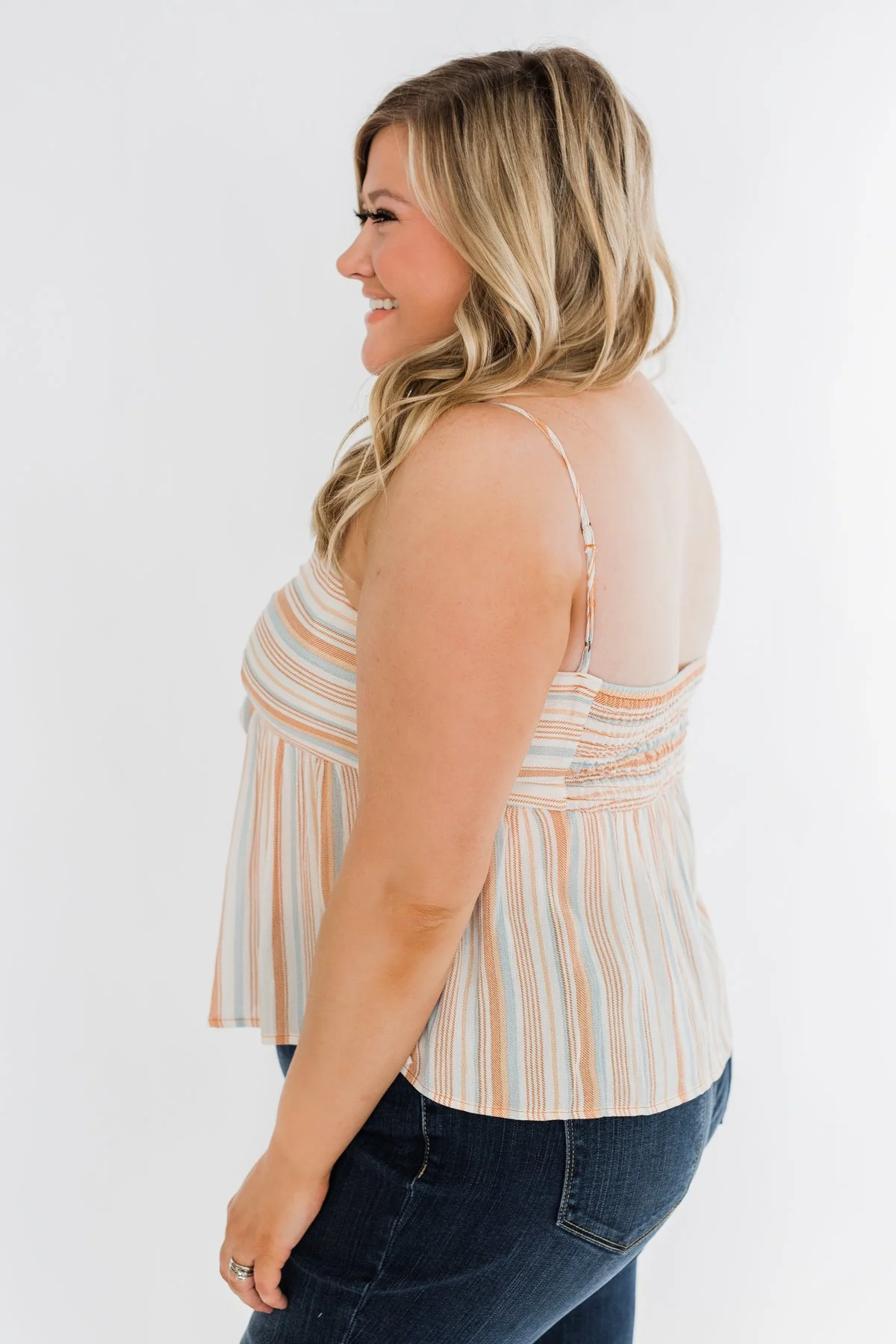 Imagine The Possibility Bow Tie Tank Top- Multi-Color Striped - Image 7