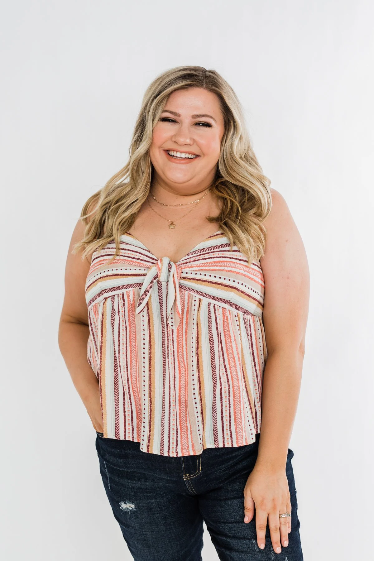 Imagine The Possibility Bow Tie Tank Top- Shades of Pink - Image 6