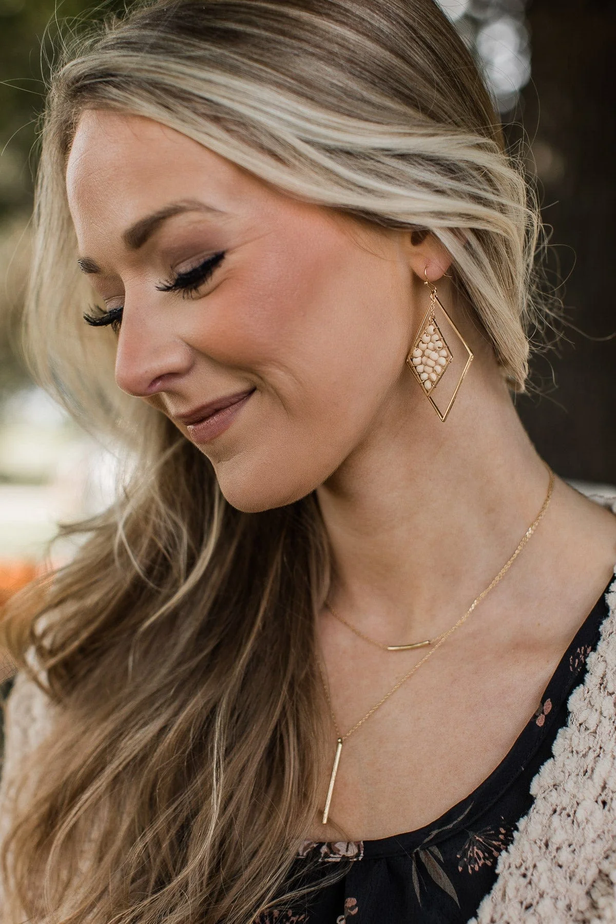 Impeccable Style Dangle Earrings- Gold - Image 2
