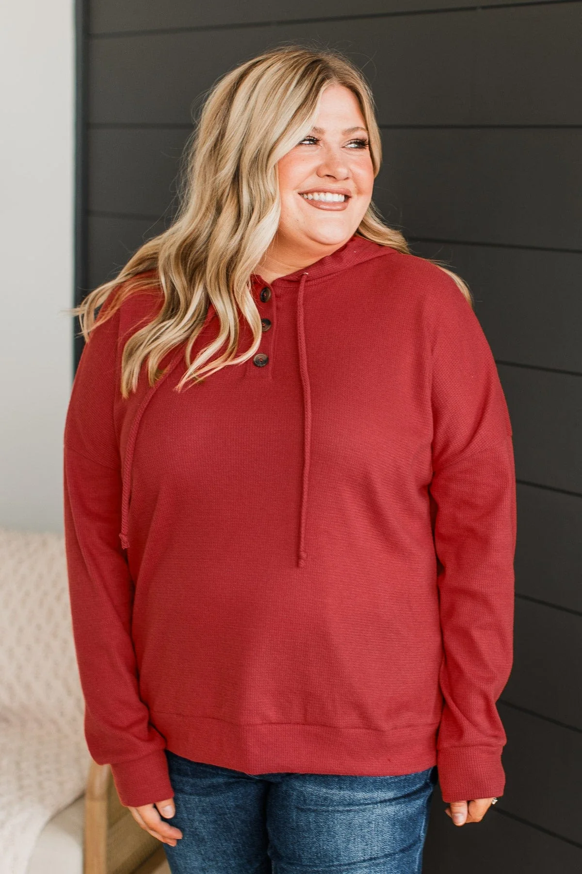 Impressed By You Hooded Top- Rust - Image 3