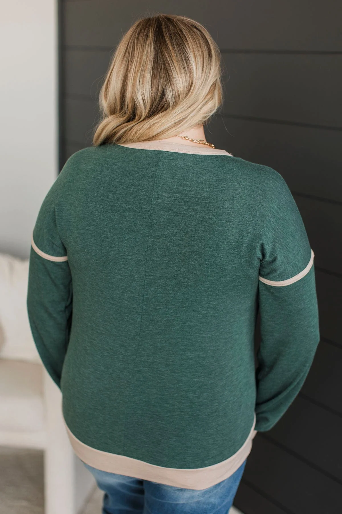 In A Heartbeat Long Sleeve Top- Hunter Green - Image 7