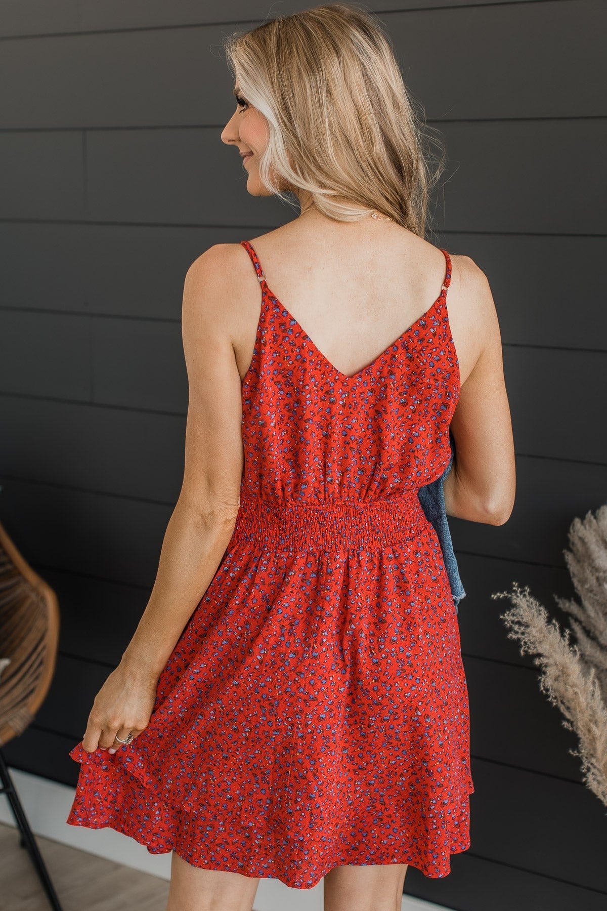 In All Honesty Floral Dress- Red - Image 7