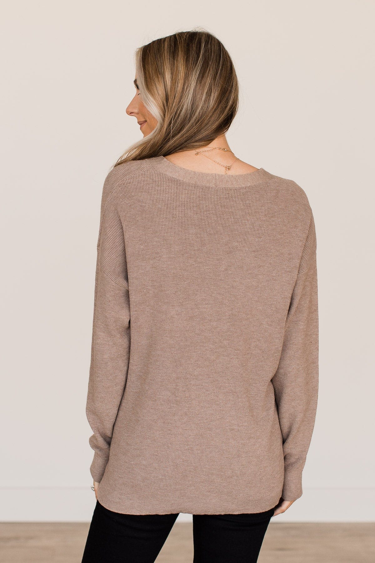In Good Company Button Cardigan- Mocha - Image 8