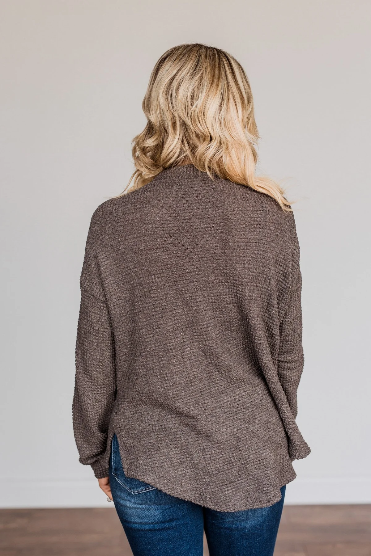 In My Thoughts Knit Long Sleeve Top- Charcoal - Image 10