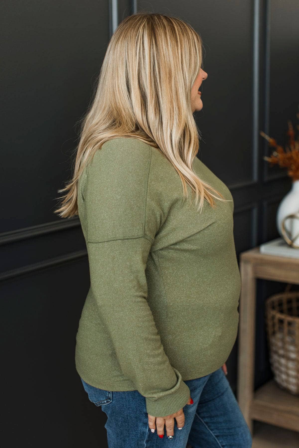 In The City Turtleneck Top- Dark Sage - Image 5