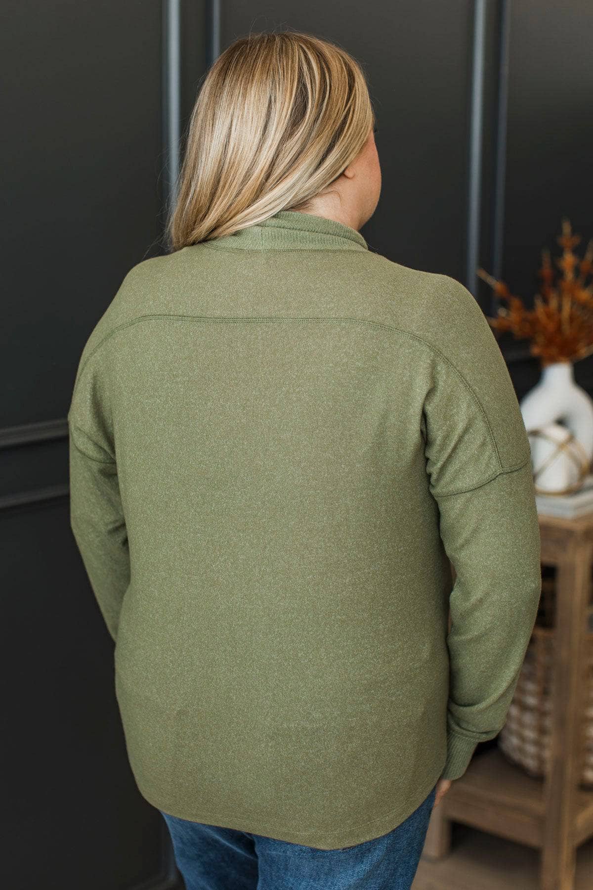 In The City Turtleneck Top- Dark Sage - Image 7