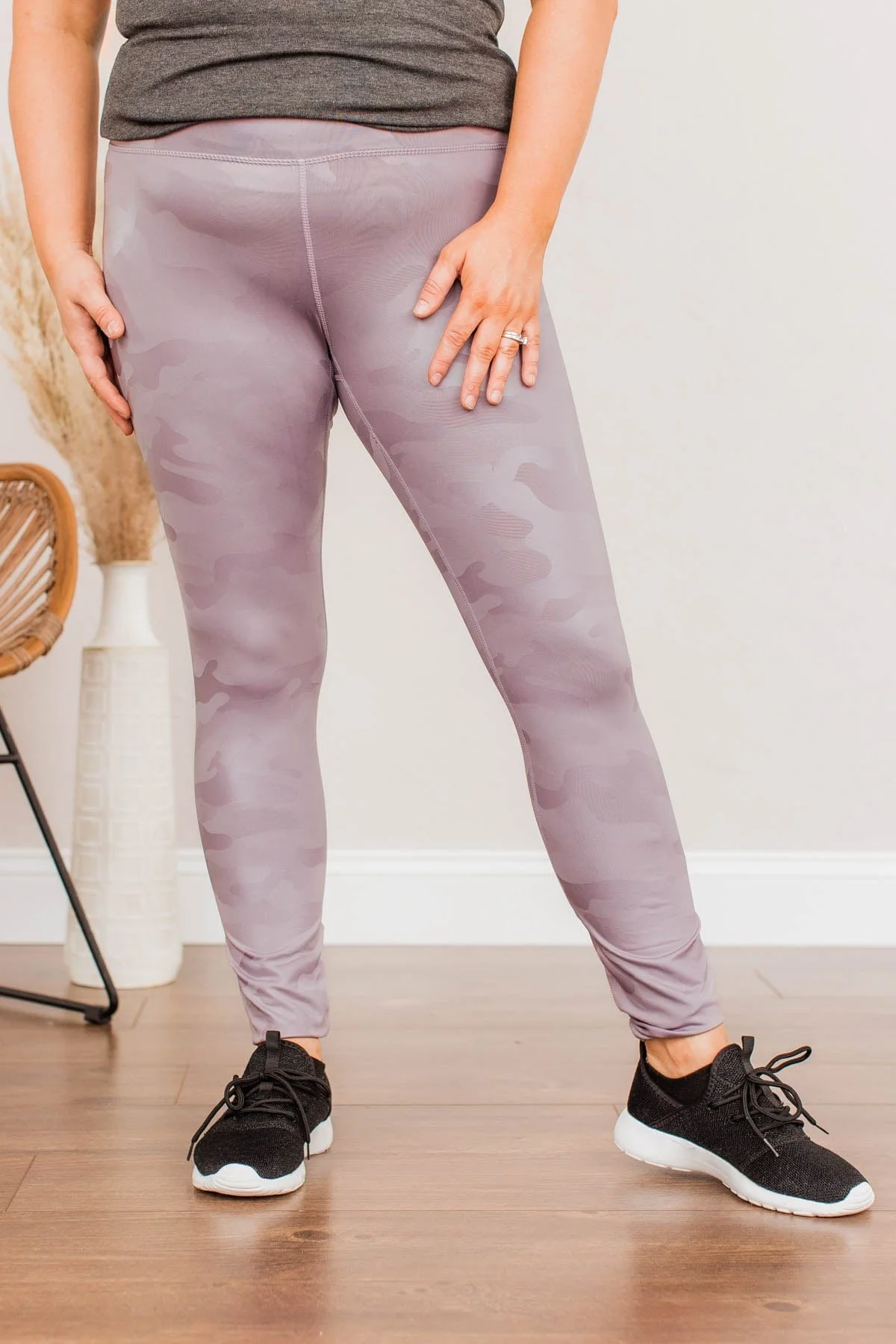 In The Zone Camo Print Leggings- Lavender - Image 4