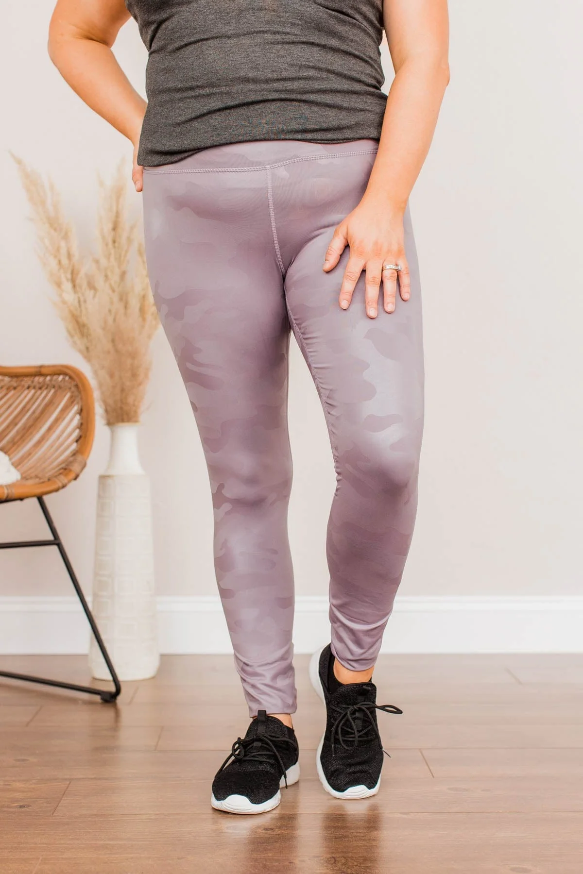In The Zone Camo Print Leggings- Lavender - Image 5