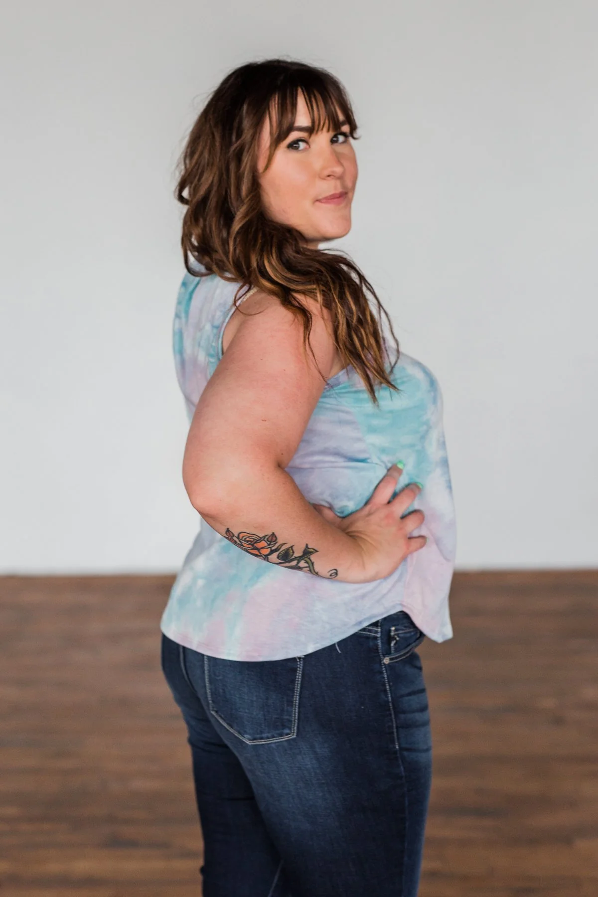In With The New Tie Dye Tank Top- Blue, Purple, Pink - Image 14