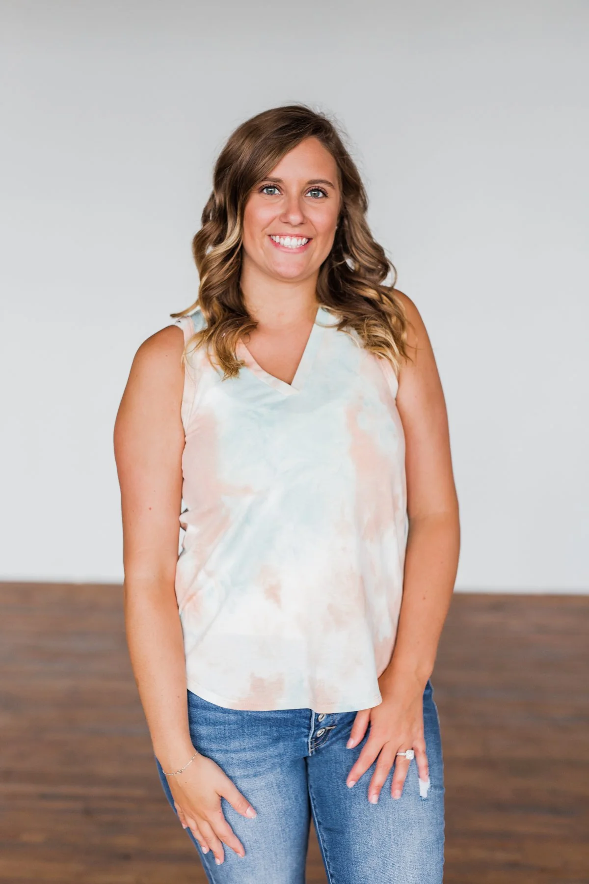 In With The New Tie Dye Tank Top- Orange & Blue - Image 10