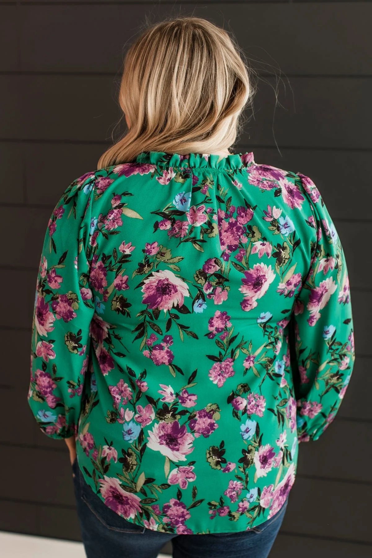 In Your Graces Floral Blouse- Kelly Green - Image 8