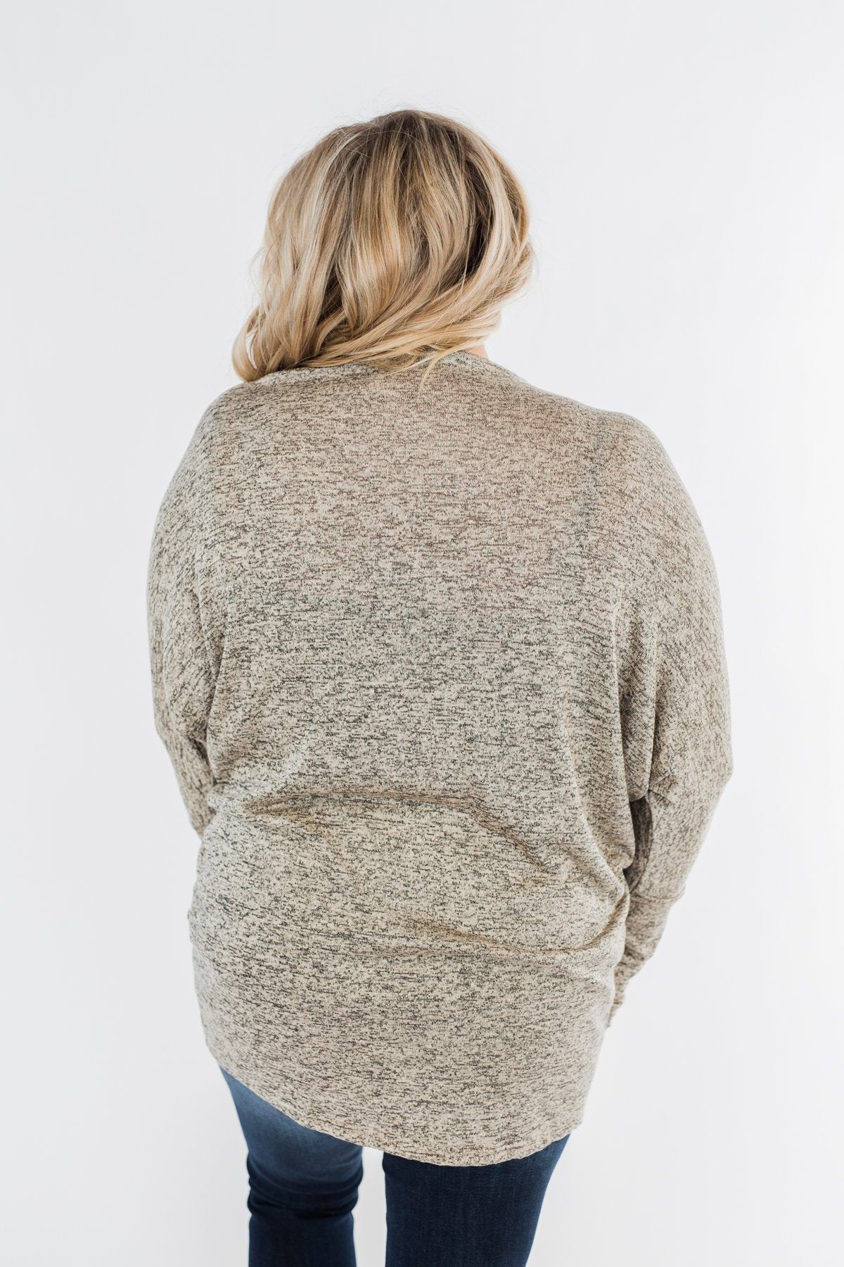 In Your Heart Dolman Cardigan- Heathered Beige - Image 11