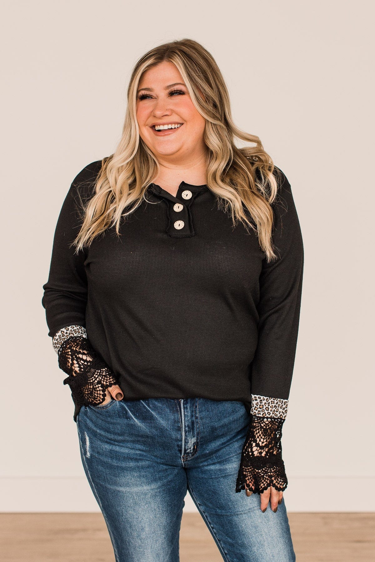 In Your Sights Long Sleeve Knit Top- Black - Image 2