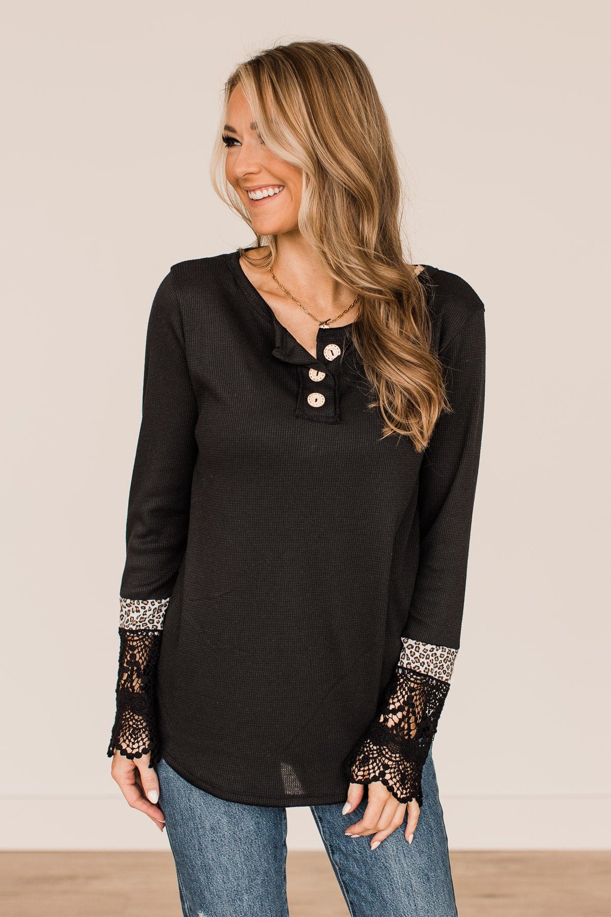 In Your Sights Long Sleeve Knit Top- Black - Image 5