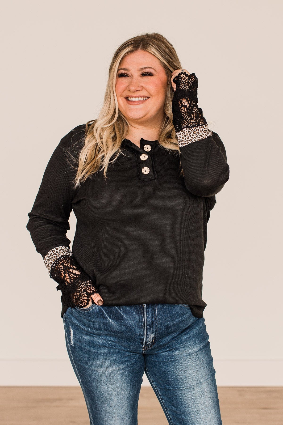 In Your Sights Long Sleeve Knit Top- Black - Image 6