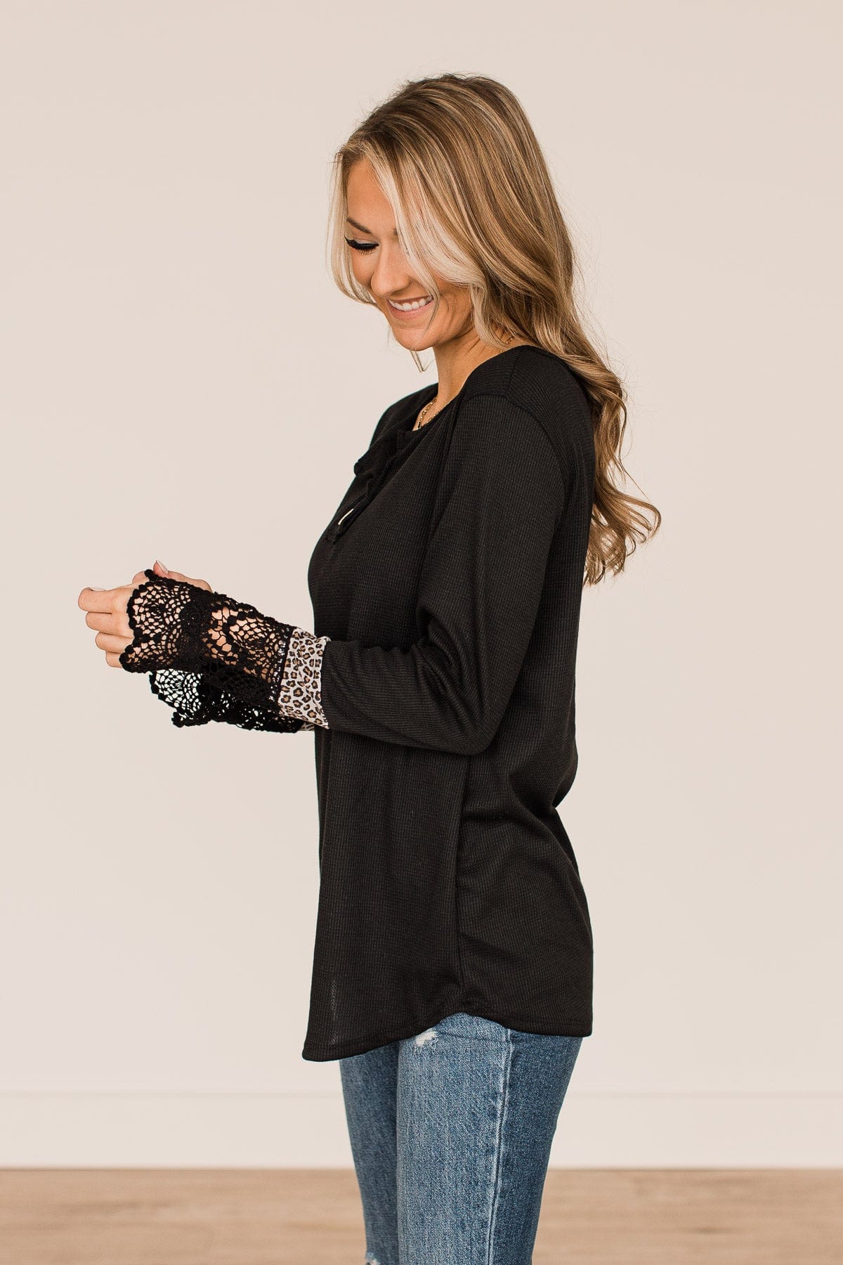 In Your Sights Long Sleeve Knit Top- Black - Image 7
