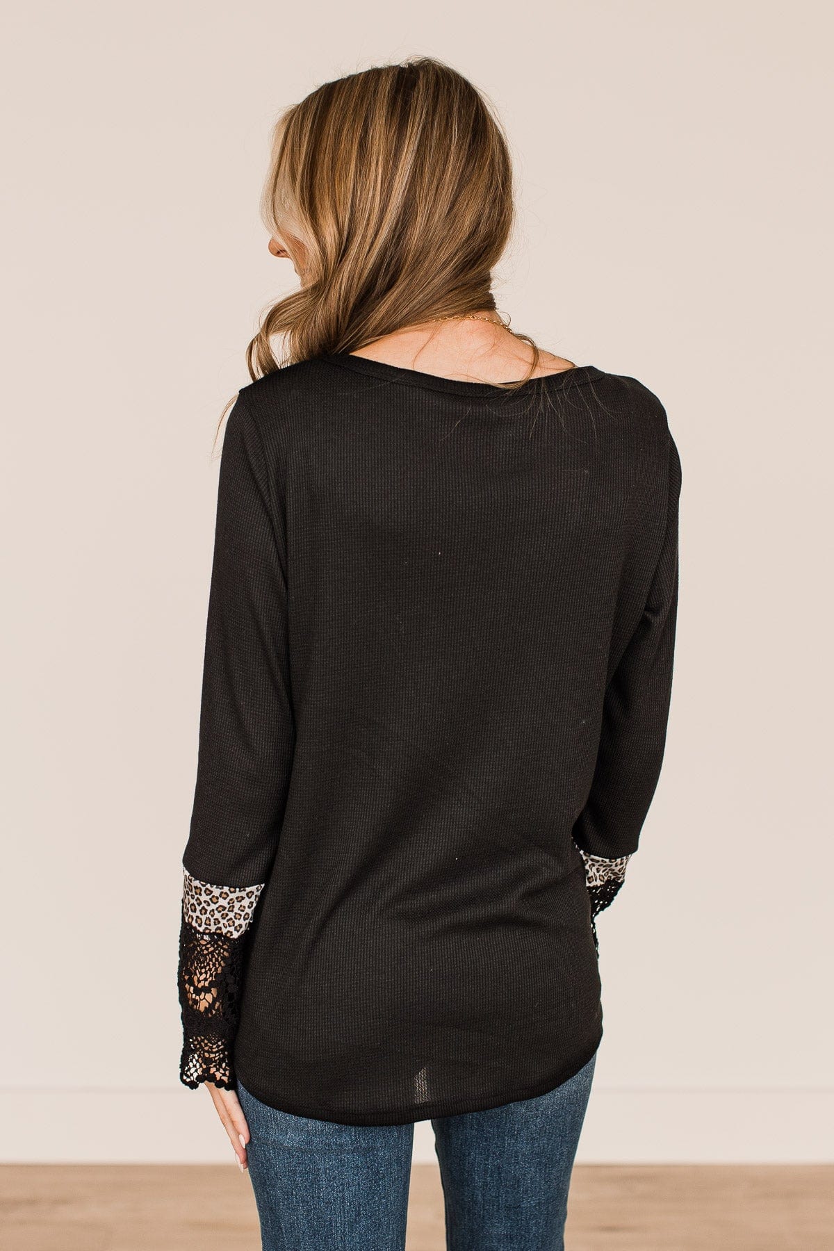 In Your Sights Long Sleeve Knit Top- Black - Image 9