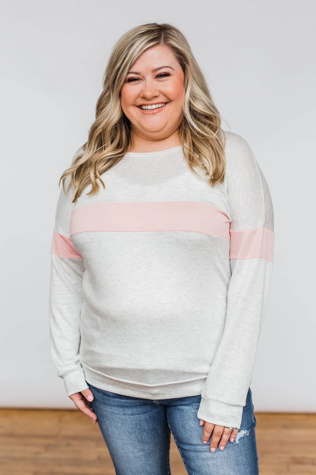 Including You & Me Long Sleeve Top- Pink - Image 3