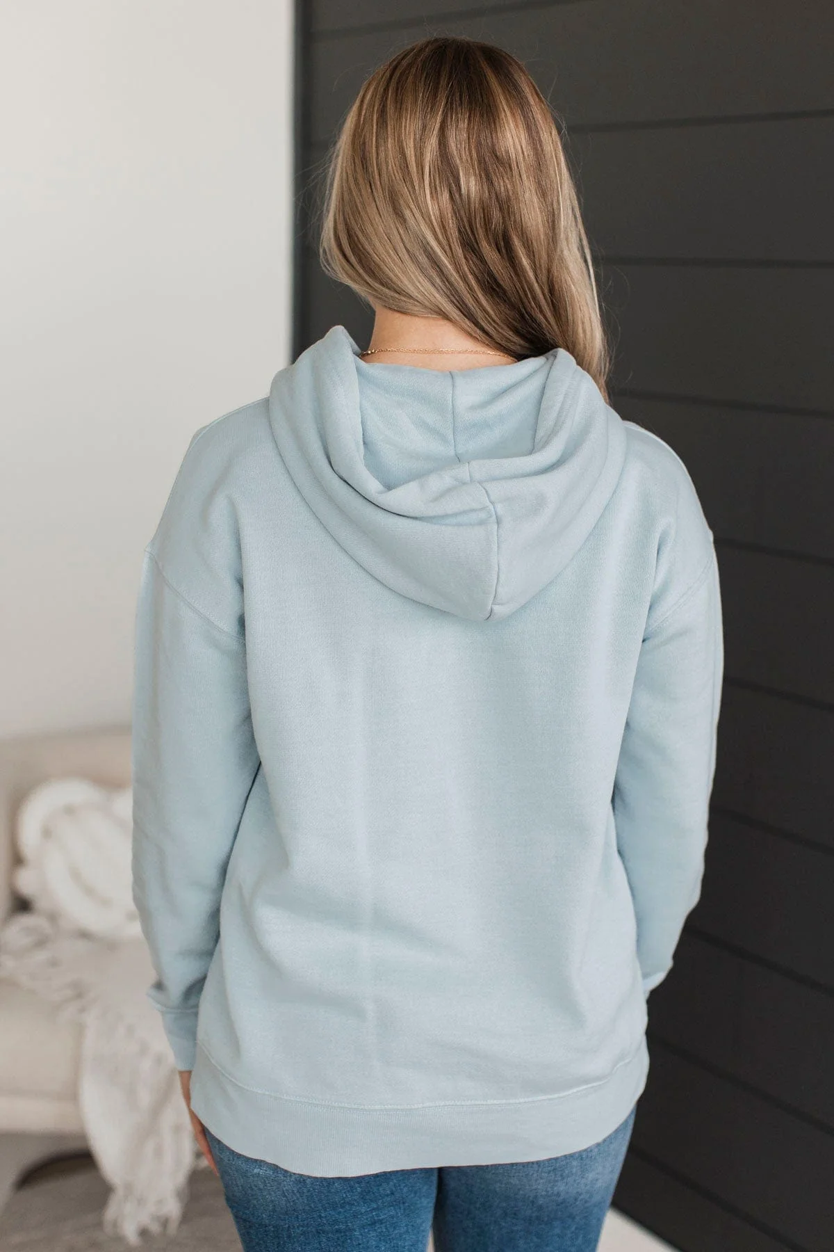 Incredible Devotion Drawstring Hoodie- Light Blue - Image 8