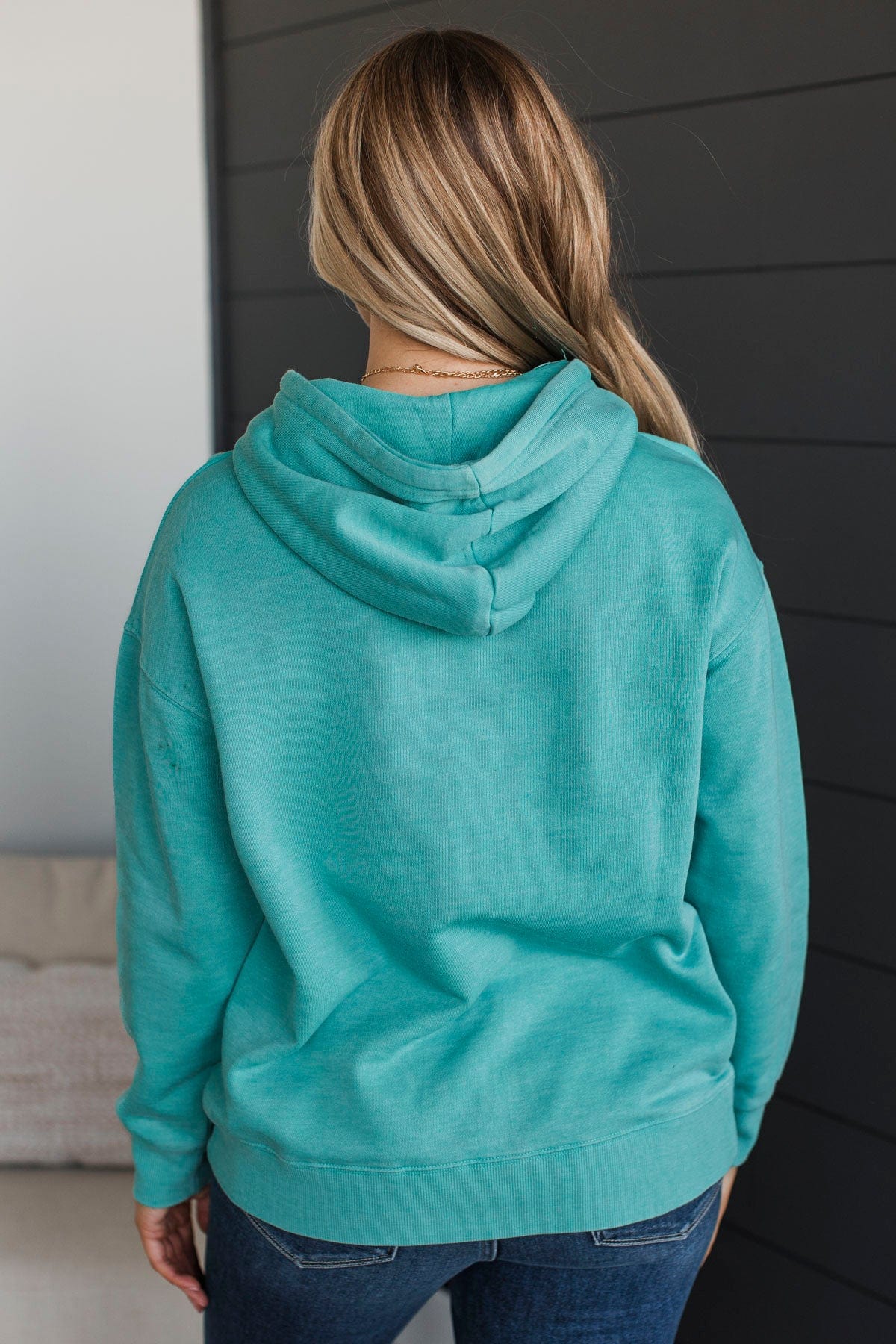 Incredible Devotion Drawstring Hoodie- Turquoise - Image 8