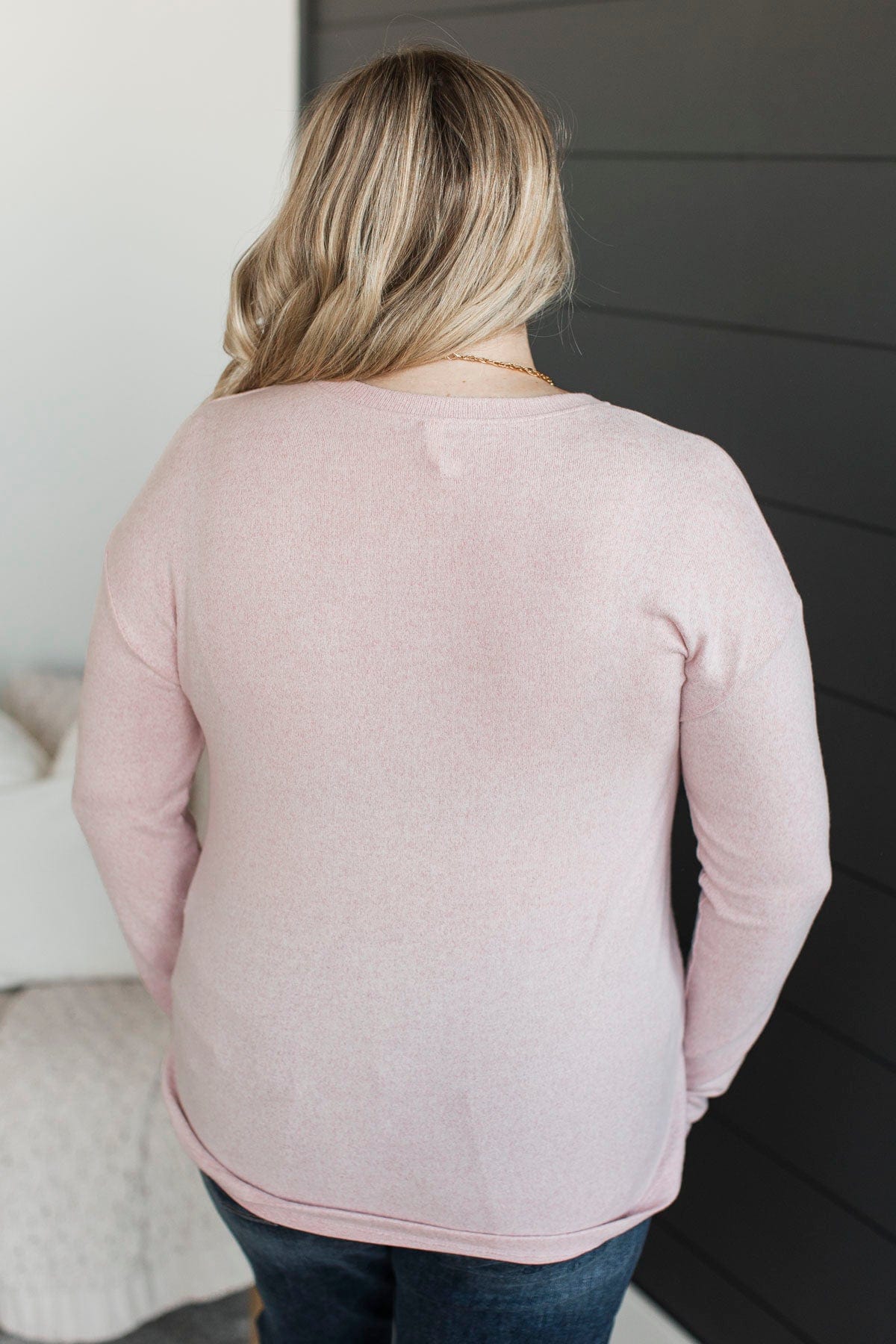 Incredible Timing Long Sleeve Henley Top- Blush - Image 7