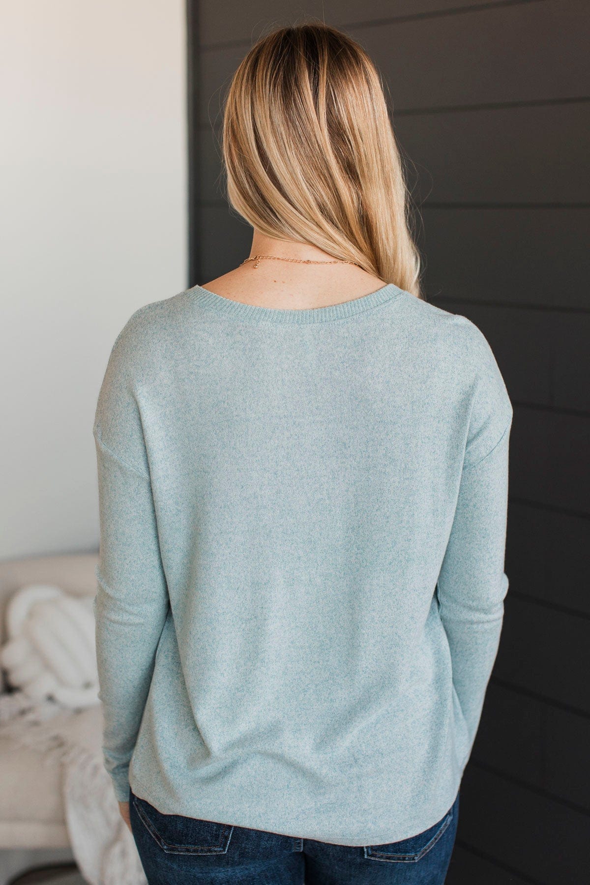 Incredible Timing Long Sleeve Henley Top- Light Blue - Image 6
