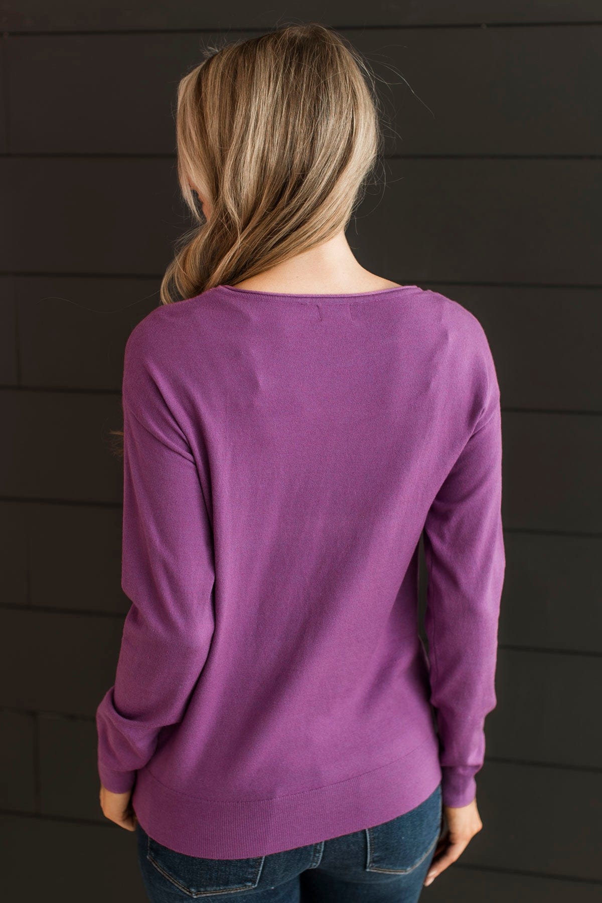 Infatuated With You Knit Sweater- Dark Orchid - Image 7