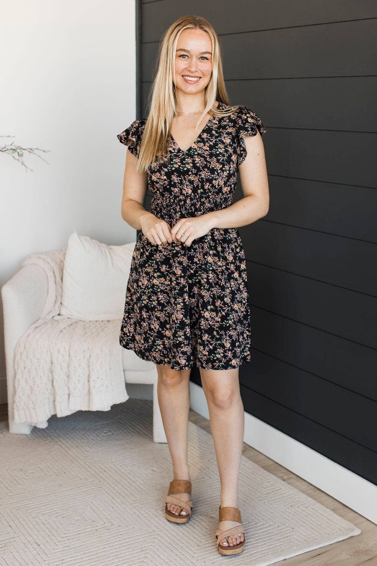 Influenced To Dance Floral Dress- Black