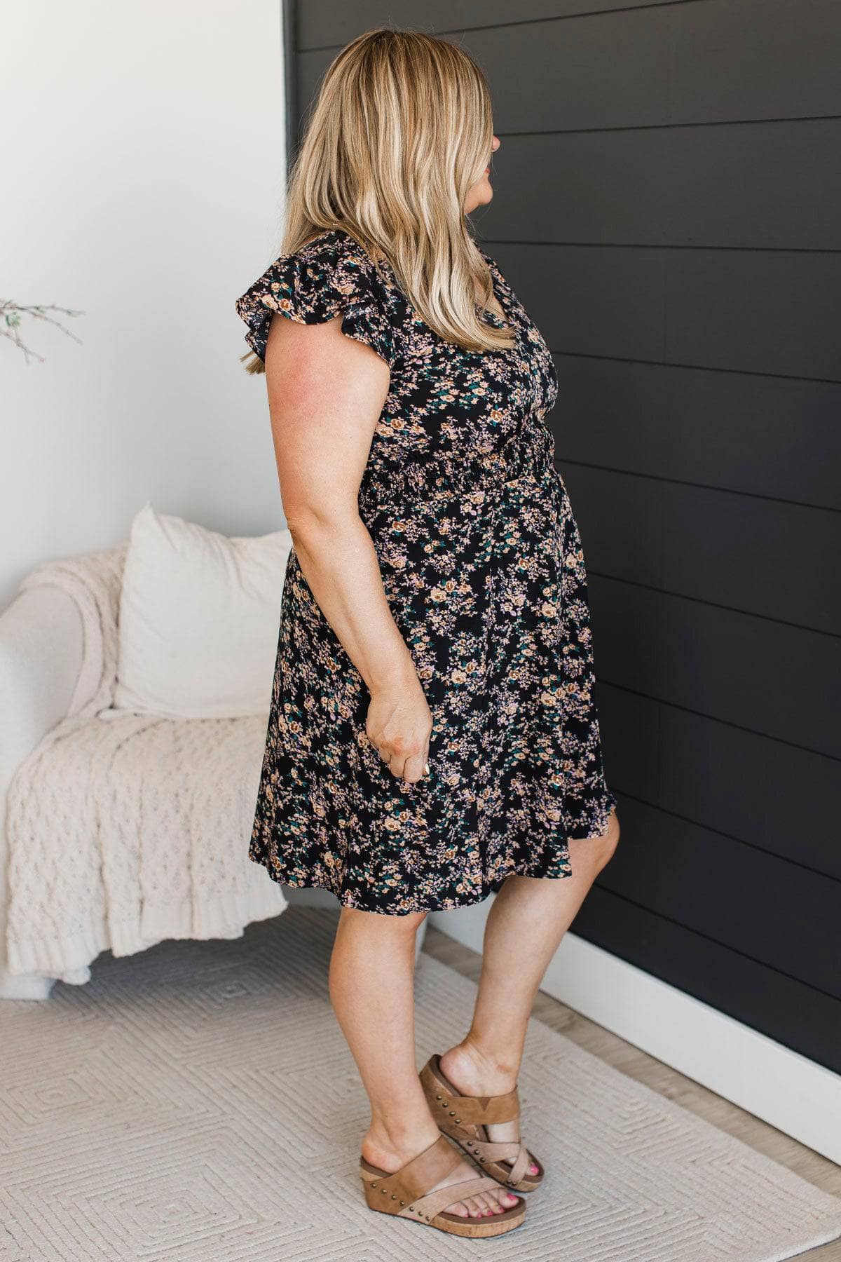 Influenced To Dance Floral Dress- Black - Image 6