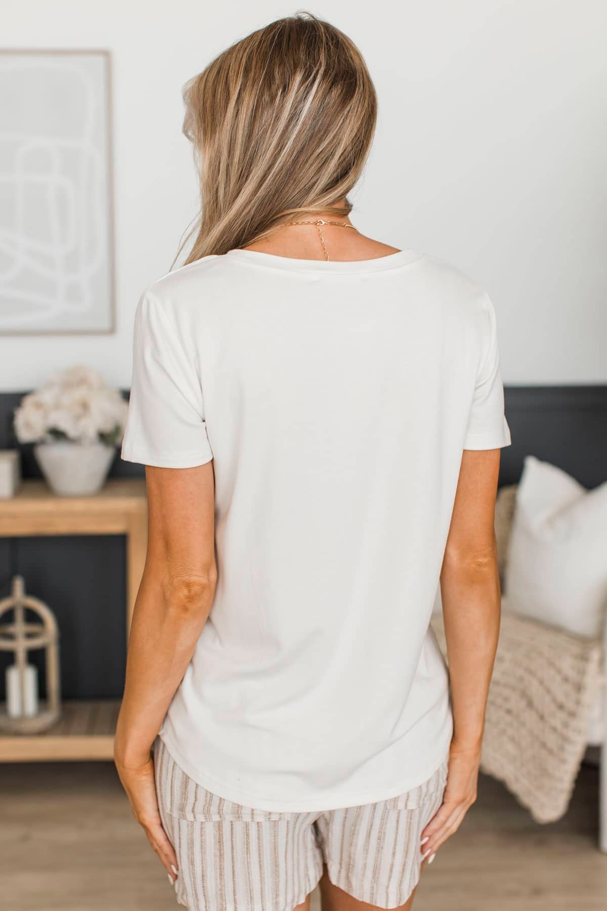 Inner Glow Up Short Sleeve Top- Ivory - Image 6