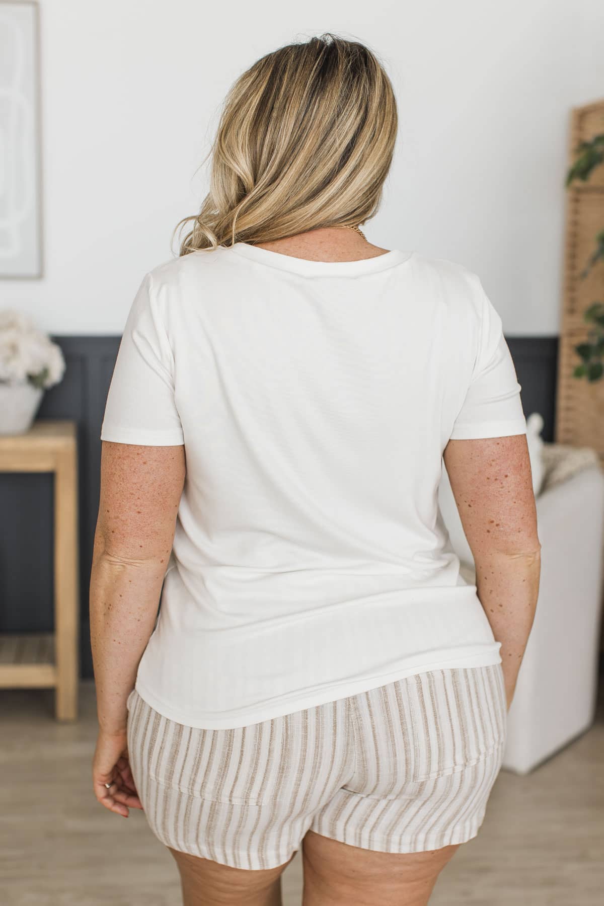 Inner Glow Up Short Sleeve Top- Ivory - Image 7