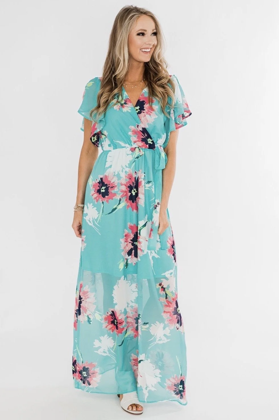 Inside The Dream Floral Maxi Dress- Mint - Image 14