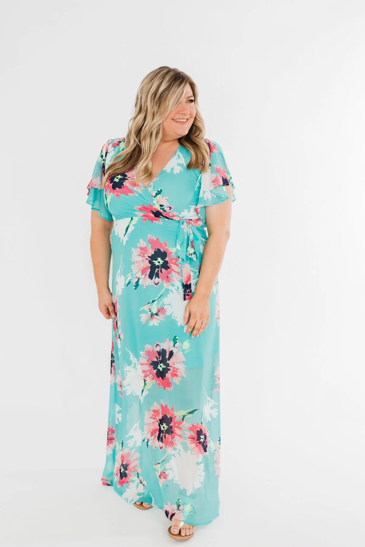 Inside The Dream Floral Maxi Dress- Mint - Image 2