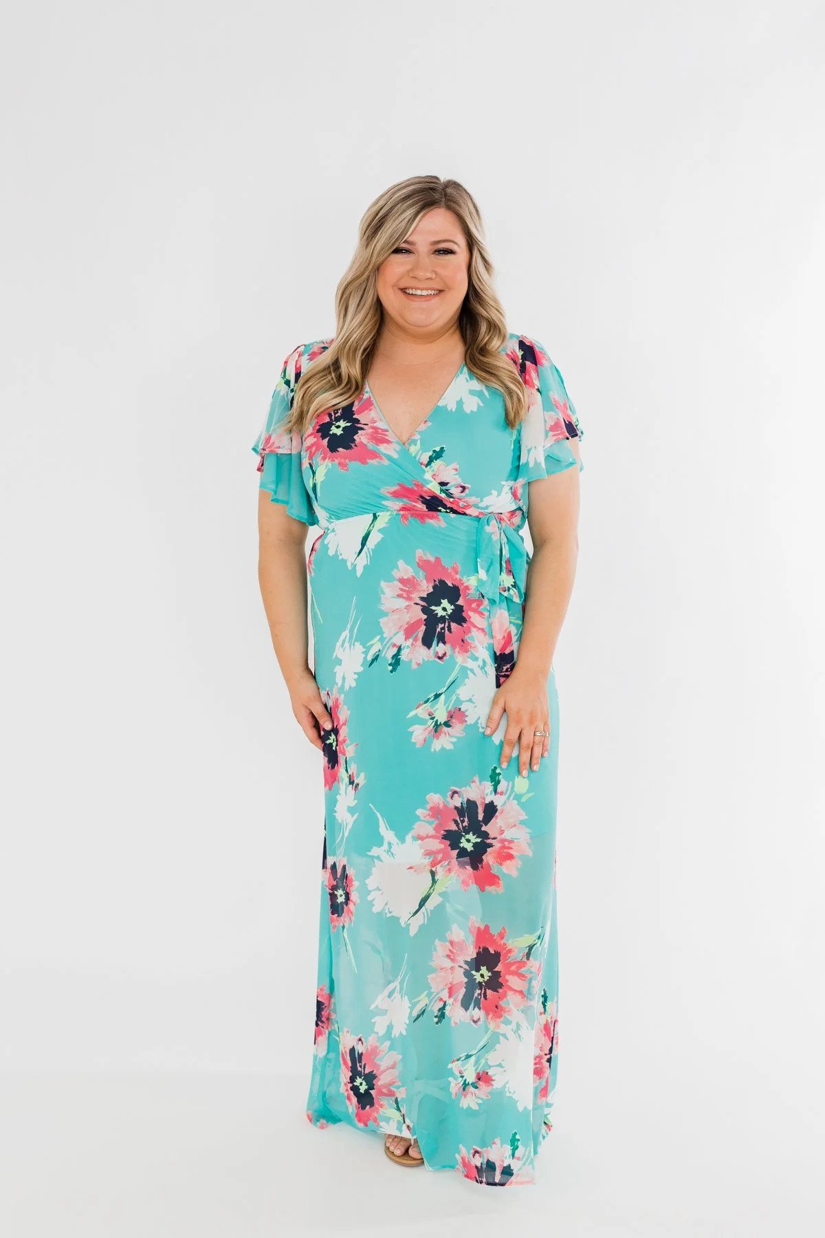 Inside The Dream Floral Maxi Dress- Mint - Image 4