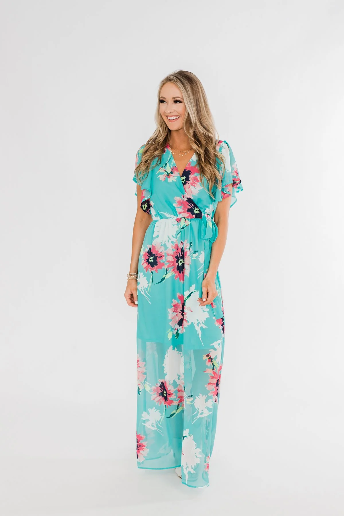 Inside The Dream Floral Maxi Dress- Mint - Image 5